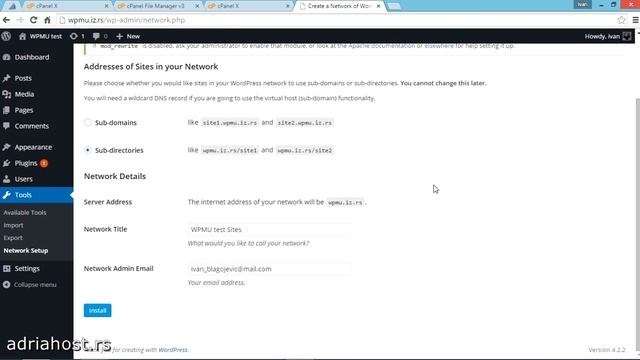 WordPress Multisite - WPMU instalacija смотреть онлайн