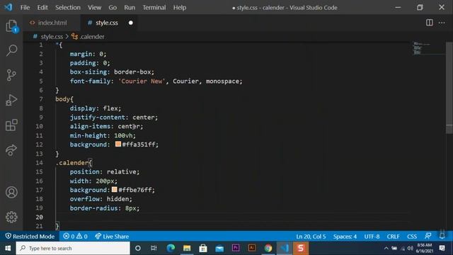 How to make a Mini calendar by using html css and javascript смотреть онлайн
