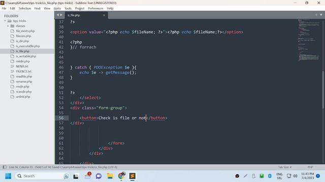 How to check is file or not using is_file() php function - OOP PHP PDO - 4K смотреть онлайн