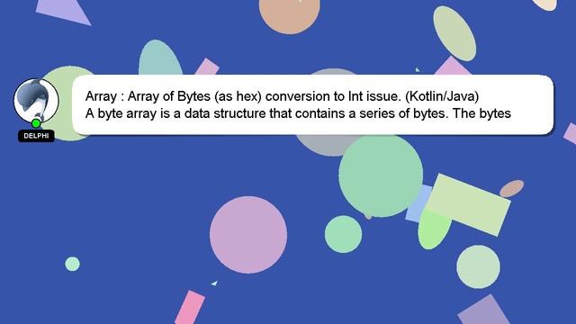Array : Array of Bytes (as hex) conversion to Int issue. (Kotlin/Java) смотреть онлайн