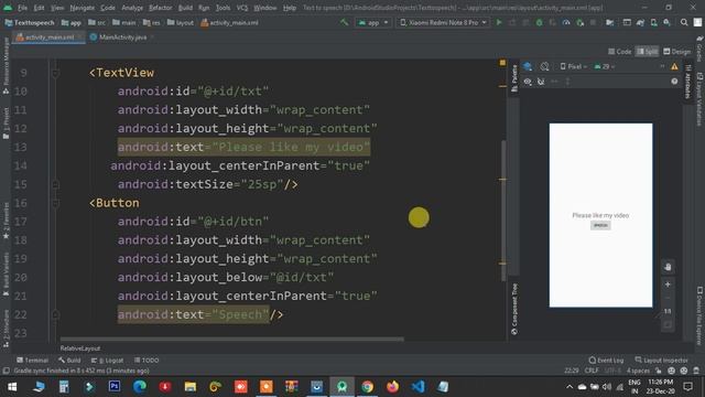 how to make text to speech converter app | convert Text to Speech in Android Studio |TextToSpeech смотреть онлайн