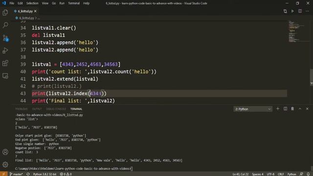 how to use of list Remove | sort a list | reverse | delete element | list value in python part- 3 смотреть онлайн