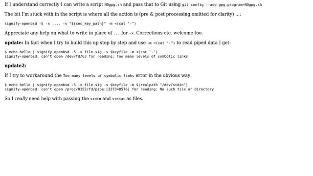 Unix & Linux: Signing Git commits without GPG in bash: Redirecting stdin and stdout смотреть онлайн
