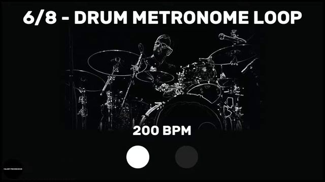 6/8 | Drum Metronome Loop | 200 BPM смотреть онлайн