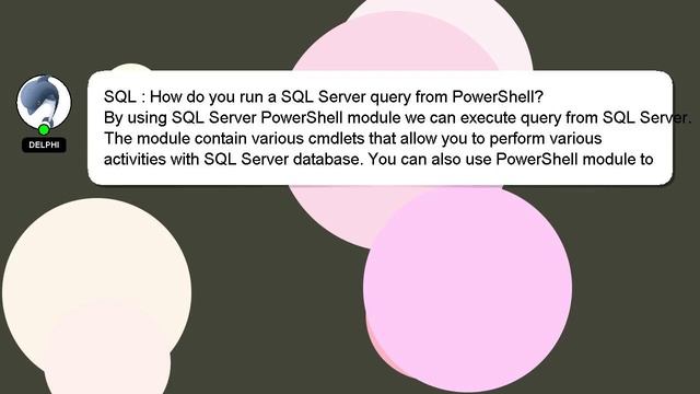 SQL : How do you run a SQL Server query from PowerShell? смотреть онлайн