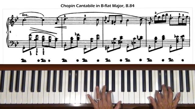 Chopin Cantabile in B flat Major, B. 84 Piano Tutorial смотреть онлайн