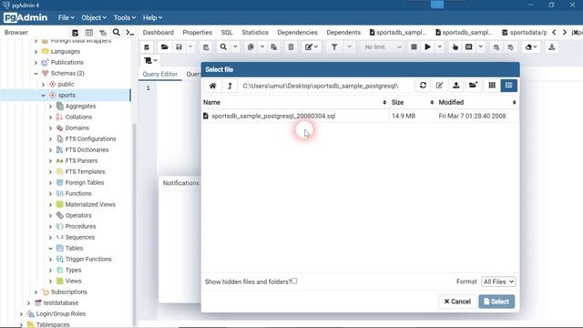 Postgresql - Pgadmin ile örnek bir veritabanını oluşturulan şemaya ekleme смотреть онлайн