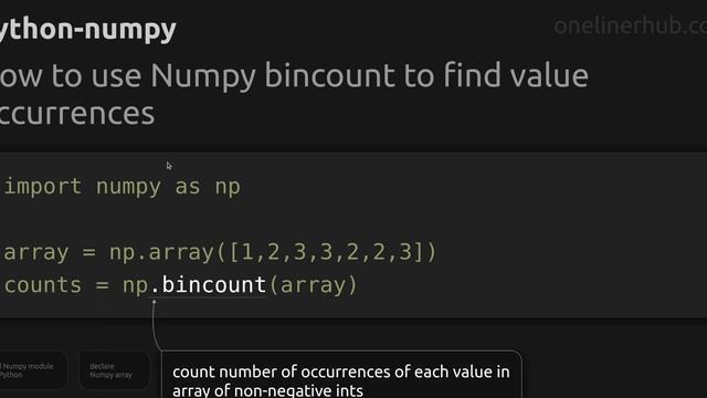 How to use Numpy bincount to find value occurrences смотреть онлайн