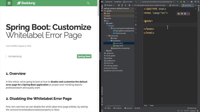 अपनी भाषा हिंदी में Spring Boot Exception Handling and Replacing white label error page смотреть онлайн