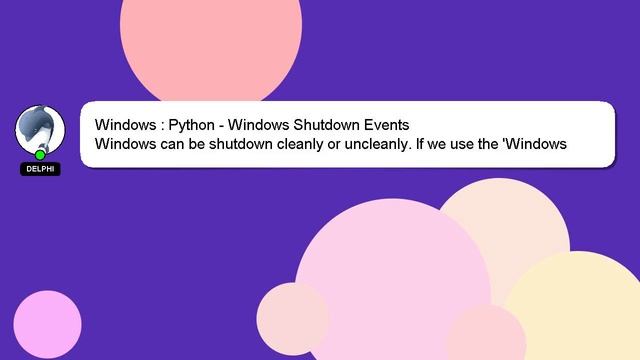 Windows : Python - Windows Shutdown Events смотреть онлайн