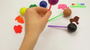 Play Doh для детей |  Учим цвета с пластилином Плей До | Учим названия животных |Чупа-Чупсы Play-Do