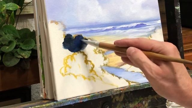 Aprenda como pintar uma paisagem tropical com tinta acrílica. смотреть онлайн