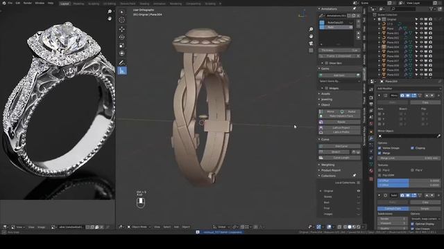 Моделирование кольца_09 в Blender3D x6. Modeling a ring in Blender3D x6 speed. смотреть онлайн
