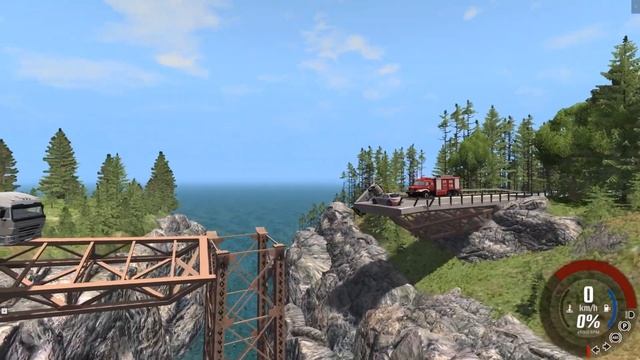 ЭТО НЕ ПУНКТ НАЗНАЧЕНИЯ! ЭТО МАСШТАБНАЯ КАТАСТРОФА НА МОСТУ | BeamNG.drive смотреть онлайн