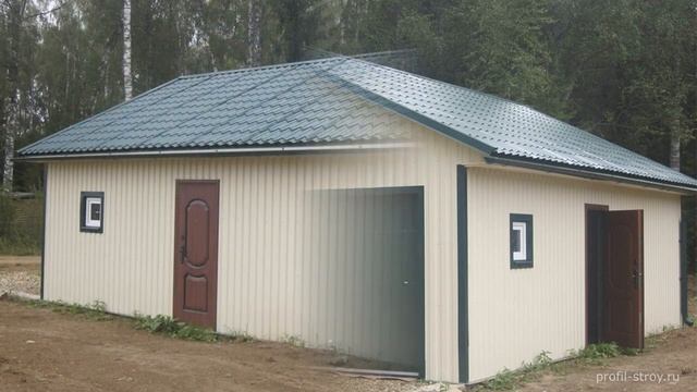 Гаражи с фасадом из профнастила смотреть онлайн