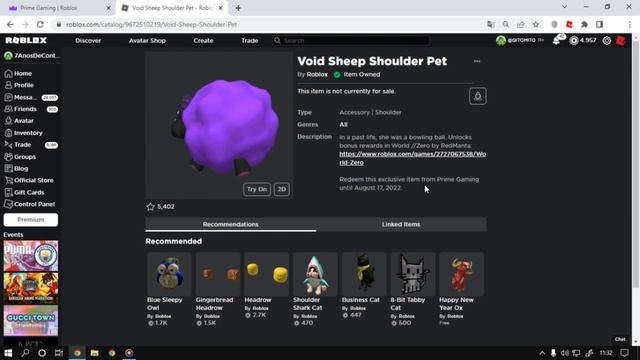 Última Chance Para Ganhar o item [Void Sheep Shoulder Pet] Roblox Evento смотреть онлайн