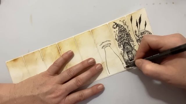 How to draw Mini fairy mushroom houses - quickie sketch смотреть онлайн