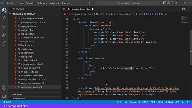 Tutoriel BOOTSTRAP 5 - 20 - Le composant Nav смотреть онлайн