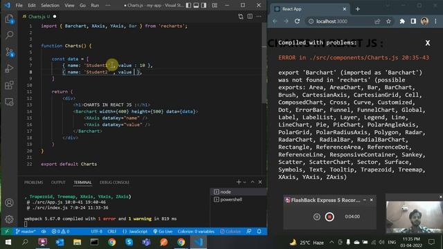 React JS Charts and Graphs - Line/Bar Chart in Hindi [ recharts react js tutorial ] смотреть онлайн