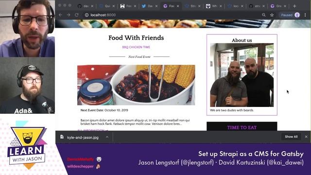 Set up Strapi as a CMS for Gatsby (with David Kartuzinski) — Learn WIth Jason смотреть онлайн