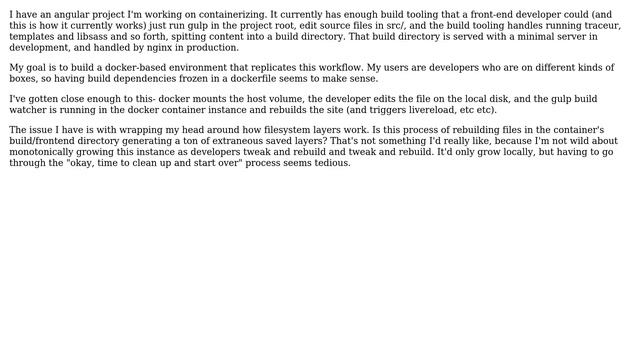 Is it a bad idea to use docker to run a front end build process during development? смотреть онлайн