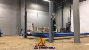 Установка 4-х стоечного подъёмника от компании Азбука Автосервиса