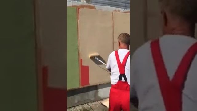 Фасадная краска KOSBUD/ Нанесение на штукатурку барашек в цвете смотреть онлайн