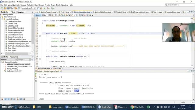 Java : Demo System using Array of Object to ADD and DISPLAY DATA Part 2 смотреть онлайн