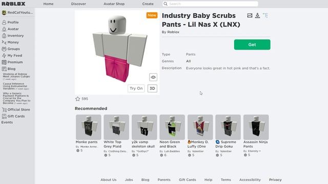 Как получить БЕСПЛАТНО ФУТБОЛКУ И ШТАНЫ в роблокс | Industry Baby Scrubs Top Lil Nas X LNX roblox смотреть онлайн