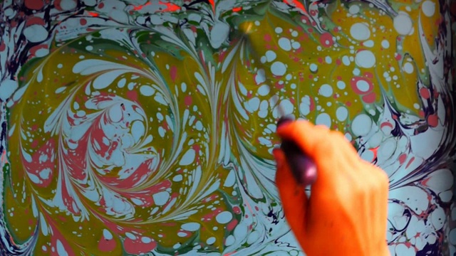 Water Animation. Ebru Show New Year