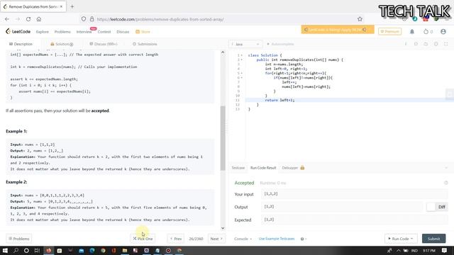 Remove Duplicates from Sorted Array Explanation смотреть онлайн