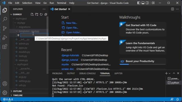 How to create a Django project in visual studio code, Virtual Environment, Home Page #1 смотреть онлайн