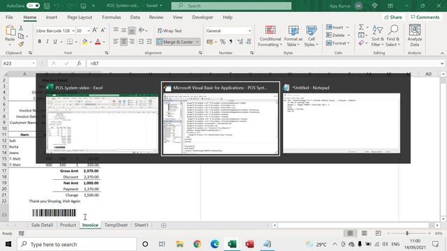PoS (Point of Sale) in Excel Application -Bug Fix | Barcode billing Software in Userform | Excel Vb смотреть онлайн