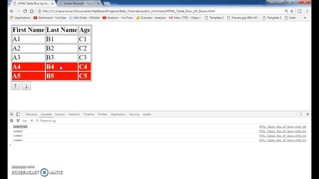 JavaScript - How To Move HTML Table Selected Row Up And Down In Javascript [ with Source code ] смотреть онлайн