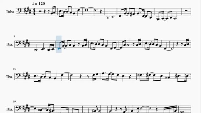 Tuba Sheet Music: How to play Wii Sports Theme by Kazumi Totaka смотреть онлайн