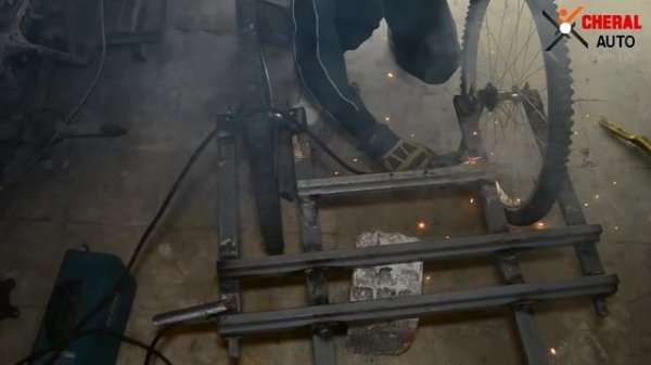 Homemade three wheeled motorized bike