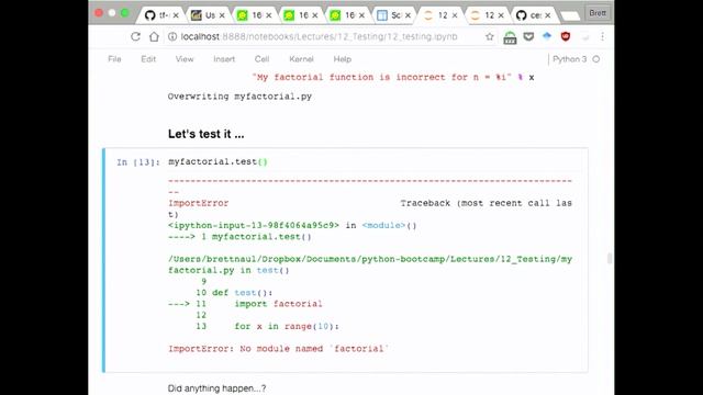 Python Boot Camp Fall 2016_Part 10_Test Driven Development смотреть онлайн