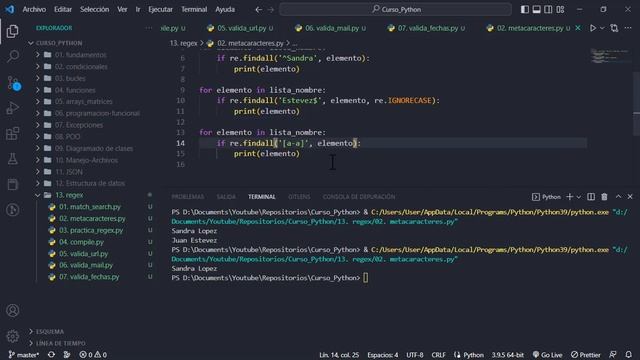 118. Curso Python || Expresiones Regulares || Ejercicios смотреть онлайн