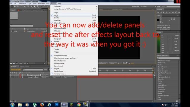 How to reset adobe after effects to default layout смотреть онлайн