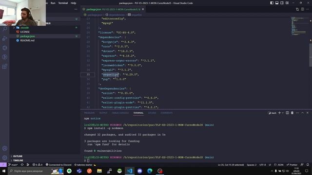 Aula 04 - Configurando base do projeto NodeJS смотреть онлайн
