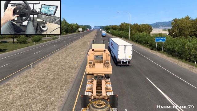 Freightliner FLD - (Hauling Huge Military Truck) - B4RT MAC Step Deck - ATS American Truck Simulato смотреть онлайн