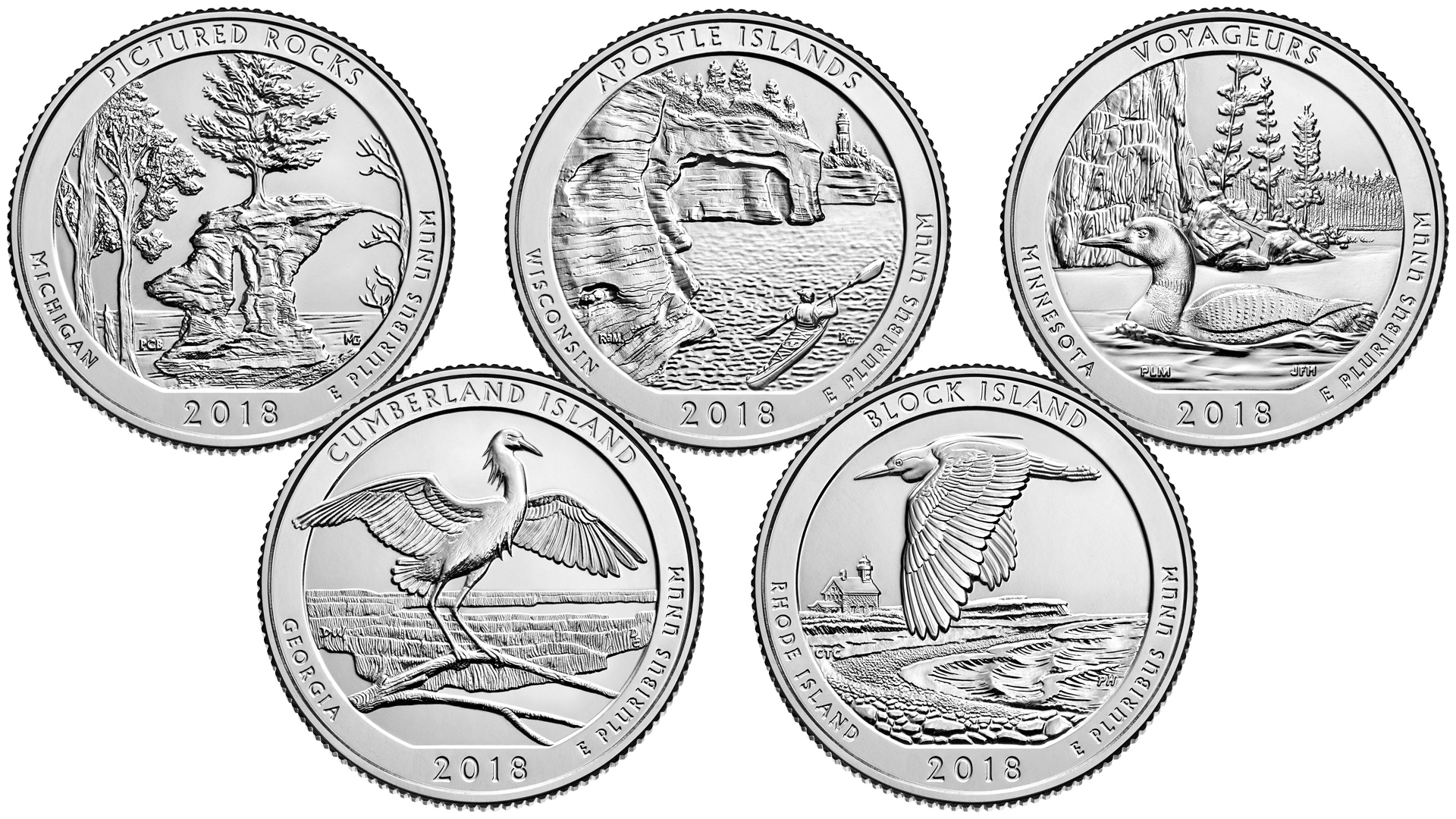 Монеты 25 центов из серии Прекрасная Америка выпуска 2018 года. смотреть онлайн