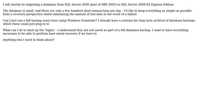 Databases: How to back up a small database in SQL Server 2008 R2 Express Edition? смотреть онлайн