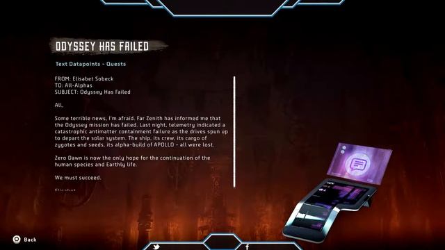 Horizon Zero Dawn Text Datapoints ODYSSEY HAS FAILED смотреть онлайн