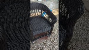 Плетение из искусственного ротанга.Кресло.