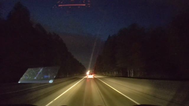 Движение на автомобиле из Винзилей в Тюмень в вечернее время смотреть онлайн