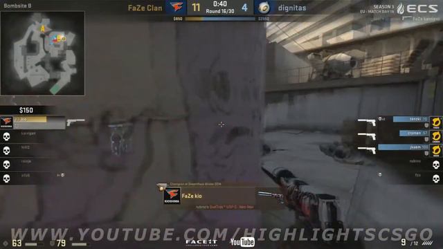 CS:GO Best Moments ECS Team Dignitas vs FaZe Clan map 2 Overpass смотреть онлайн