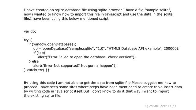 HTML : How to use an existing sqlite database in html5 смотреть онлайн