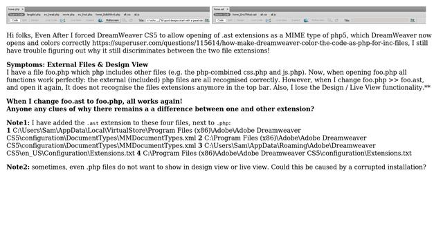 Why Does DreamWeaver CS5 Discriminate between File Extensions, Even After Modding Mime Types? смотреть онлайн