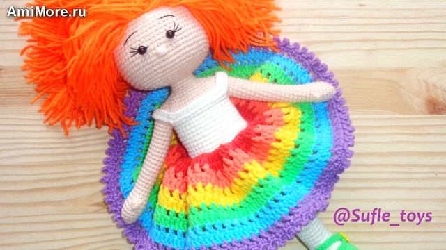 Амигуруми: схема Радужной девочки. Игрушки вязаные крючком - Free crochet patterns. смотреть онлайн